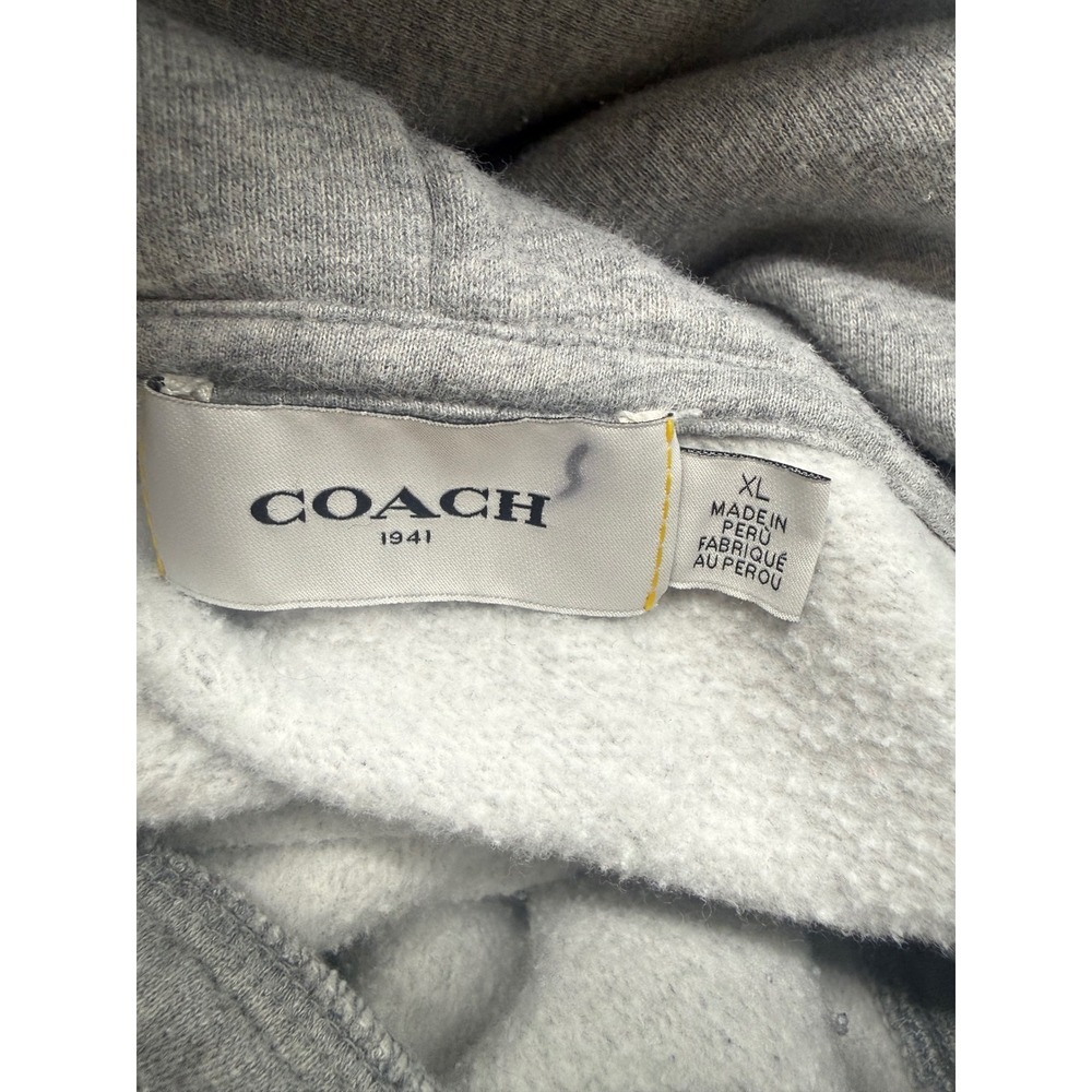 Coach 1941 Men's XL Dinosaur Graphic Hoodie Gray Fleece Sweatshirt Streetwear - Picture 5 of 6